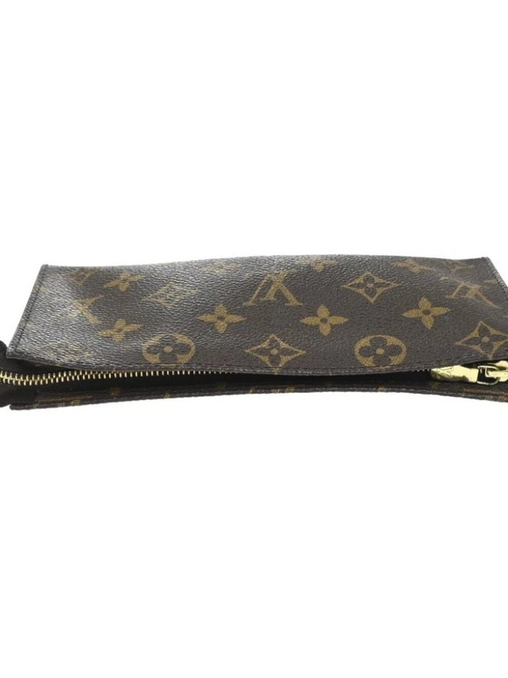 LOUIS VUITTON LV Logo Bucket GM Pouch Bag Monogram Leather Brown Gold 04KP602 - Picture 5 of 13